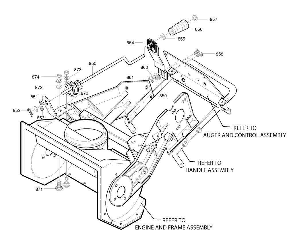 Chute Rod Assembly Diagram and Parts List for 6210540X116NA-PM50E 2007 Briggs and Stratton Snow Blower